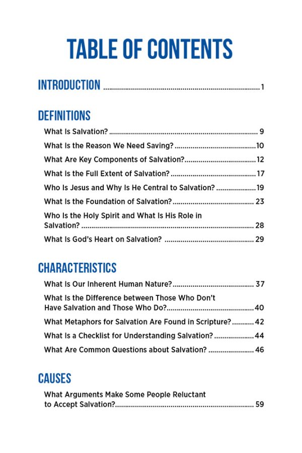 table of contents 1